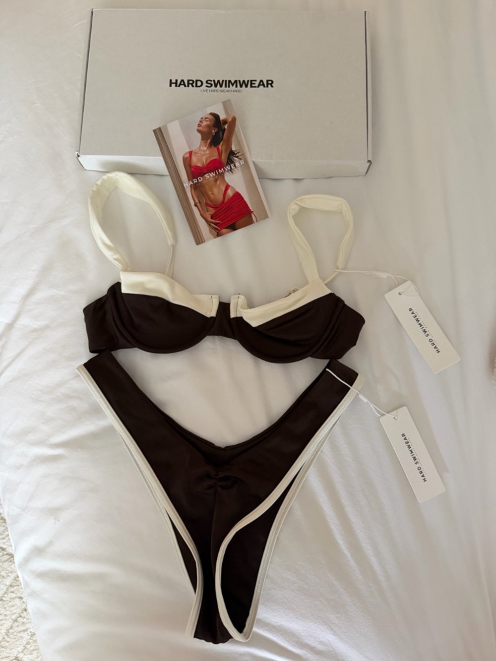 Hard Swimwear Black & Cream Underwire Bikini Set